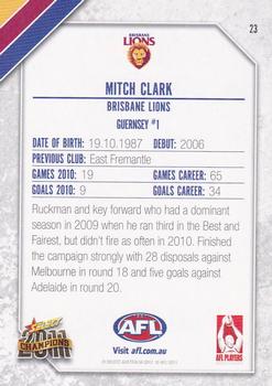 2011 Select AFL Champions #23 Mitch Clark Back
